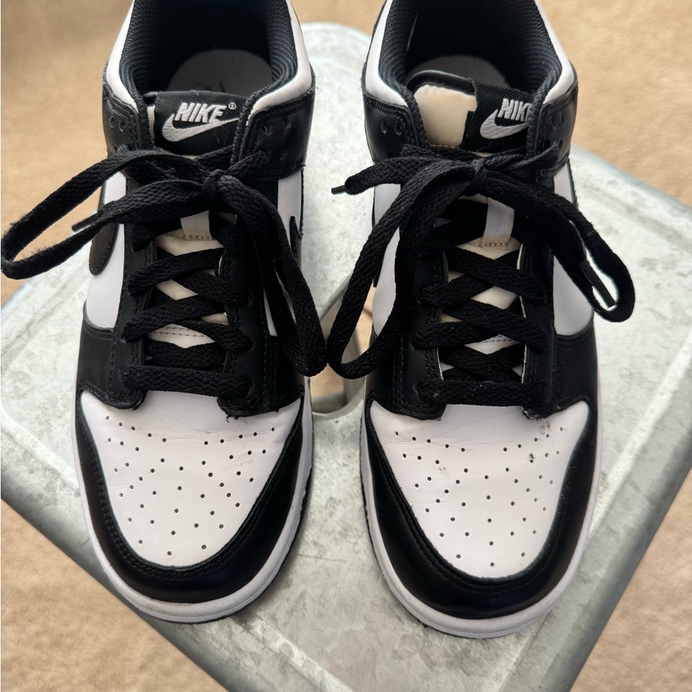 Nike Dunk Low Retro White Black Panda Kids 7Y DD1503-101 Shoes Sneakers - Picture 3 of 7